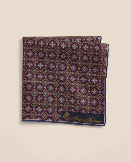 Silk Foulard Print Pocket Square, image 1