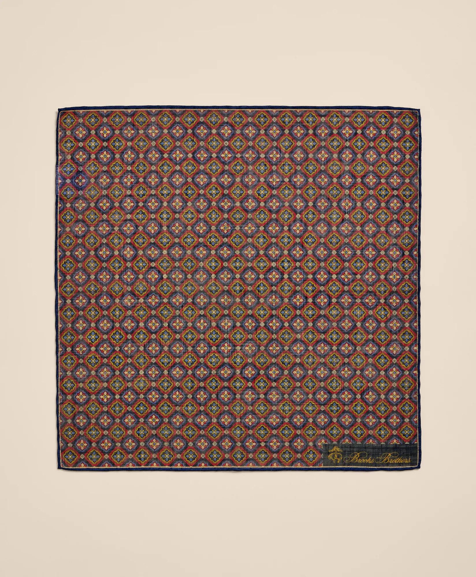 Silk Foulard Print Pocket Square, image 2