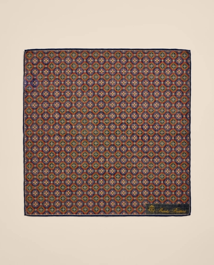 Silk Foulard Print Pocket Square, image 2