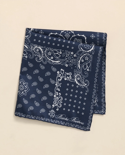 Silk Bandana Print Pocket Square, image 1