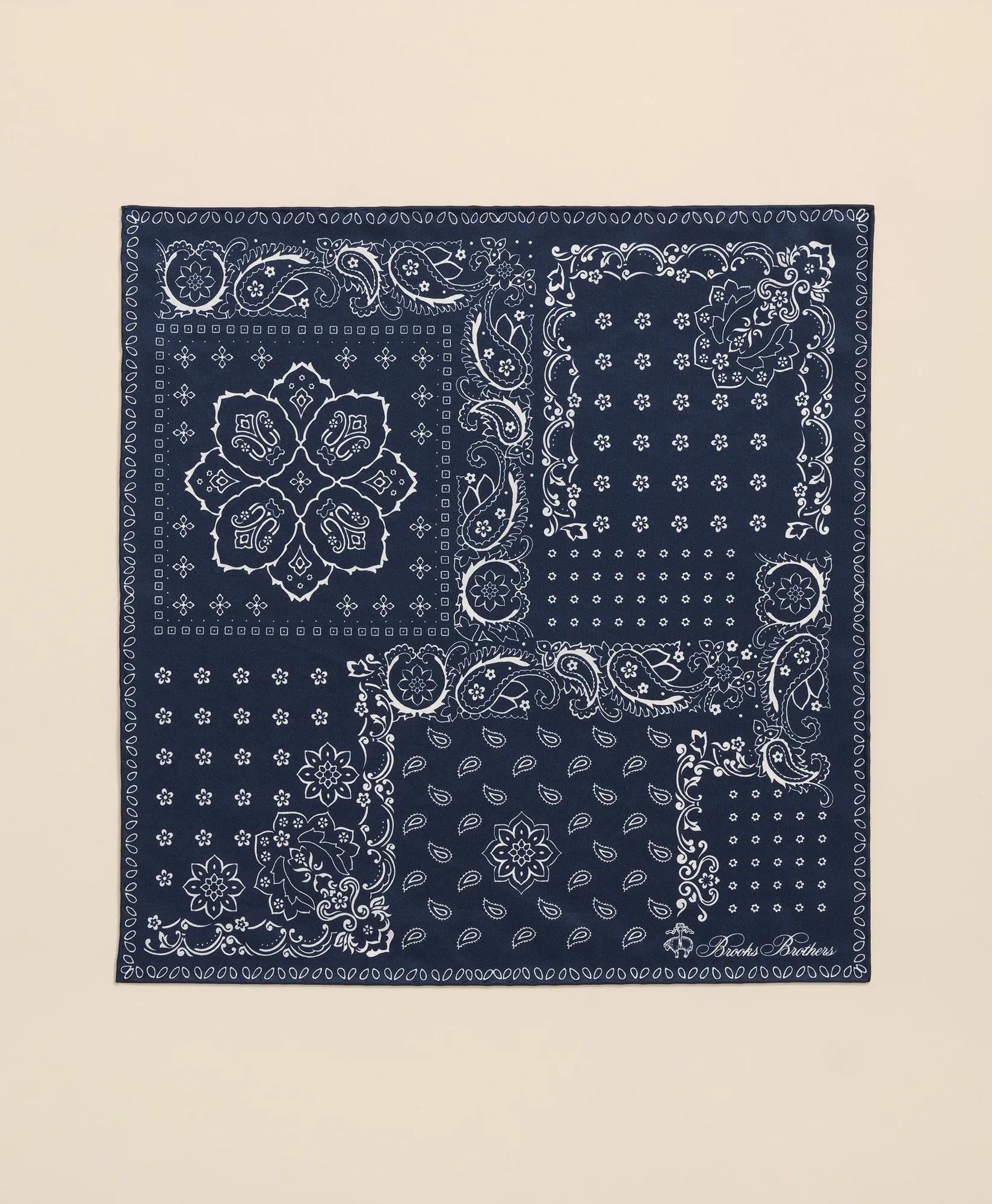 Silk Bandana Print Pocket Square, image 2