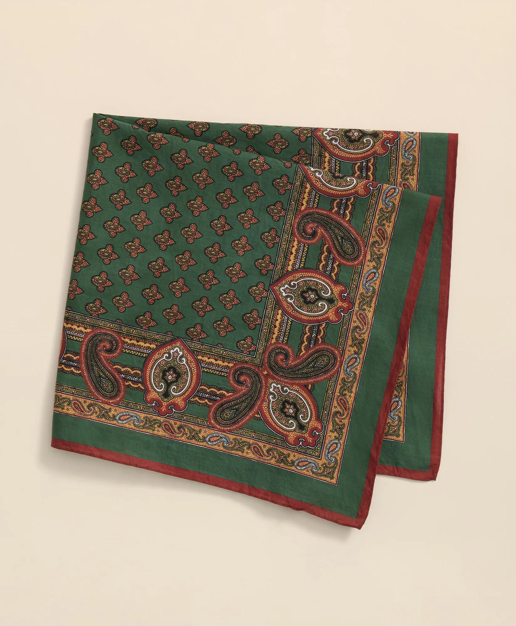 Cotton Paisley Foulard Print Neckerchief, image 2