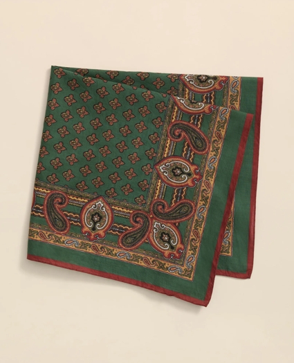 Cotton Paisley Foulard Print Neckerchief, image 2