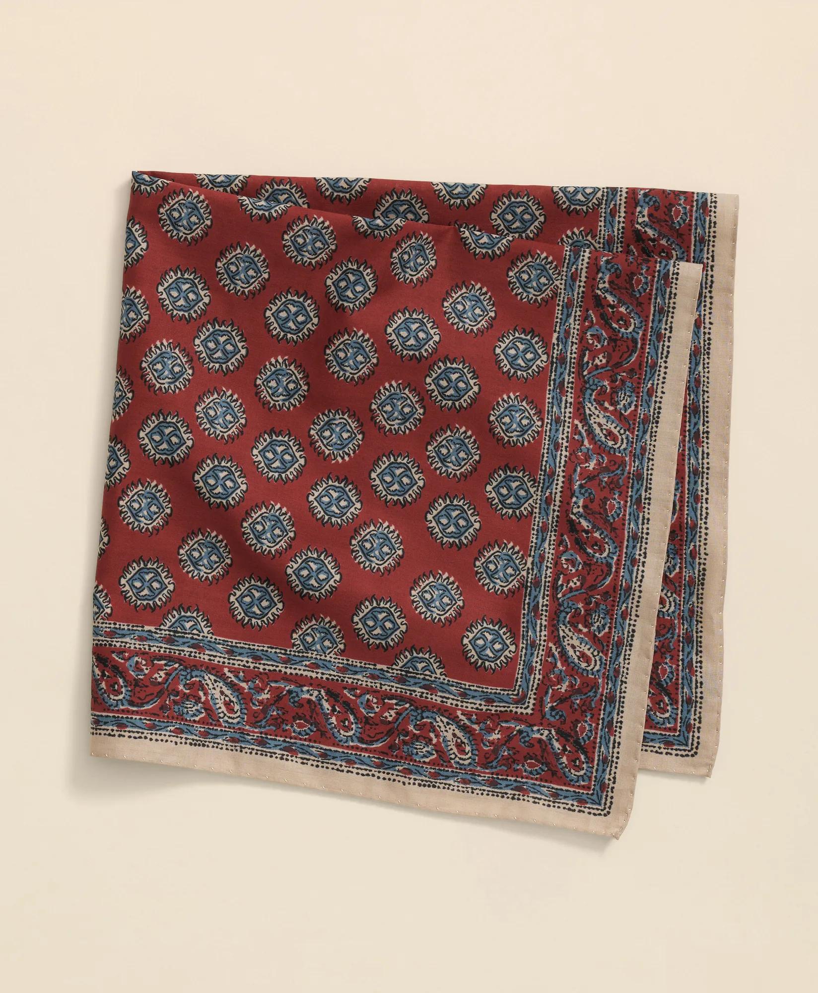 Cotton Medallion Print Neckerchief, image 2