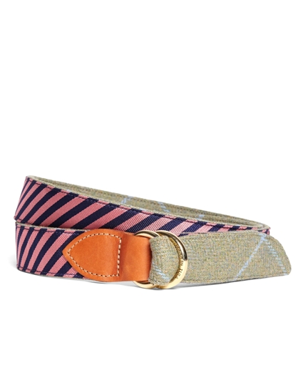 Kiel James Patrick Navy and Pink Mini BB#5 Stripe and Herringbone Belt, image 1