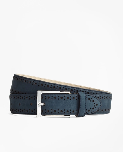 1818 Perforated Stitch Suede Belt