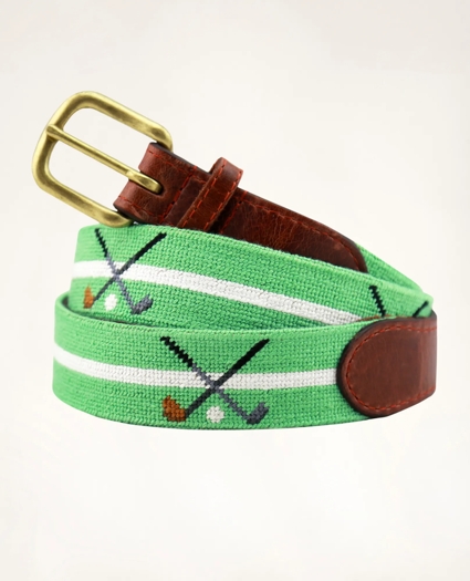 Smathers & Branson Leather Needlepoint Belt, image 1