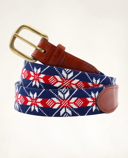 Smathers & Branson Leather Needlepoint Belt, image 1