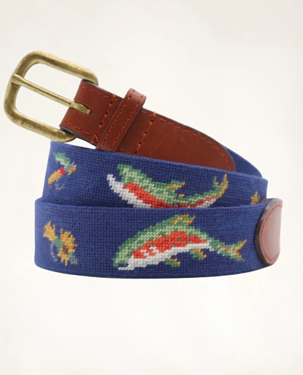 Smathers & Branson Leather Needlepoint Belt, image 1
