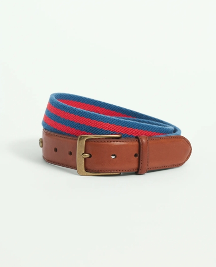 Webbed Cotton Striped Belt, image 1