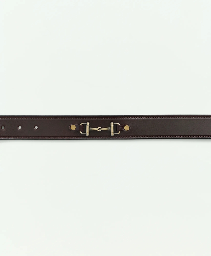 Leather Belt with Brass Buckle, image 2