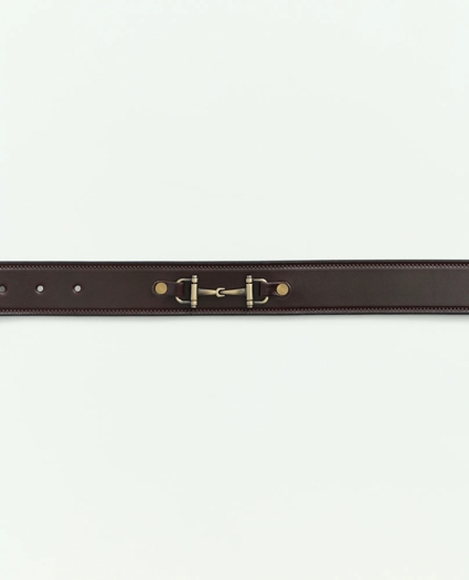 Leather Belt with Brass Buckle, image 2