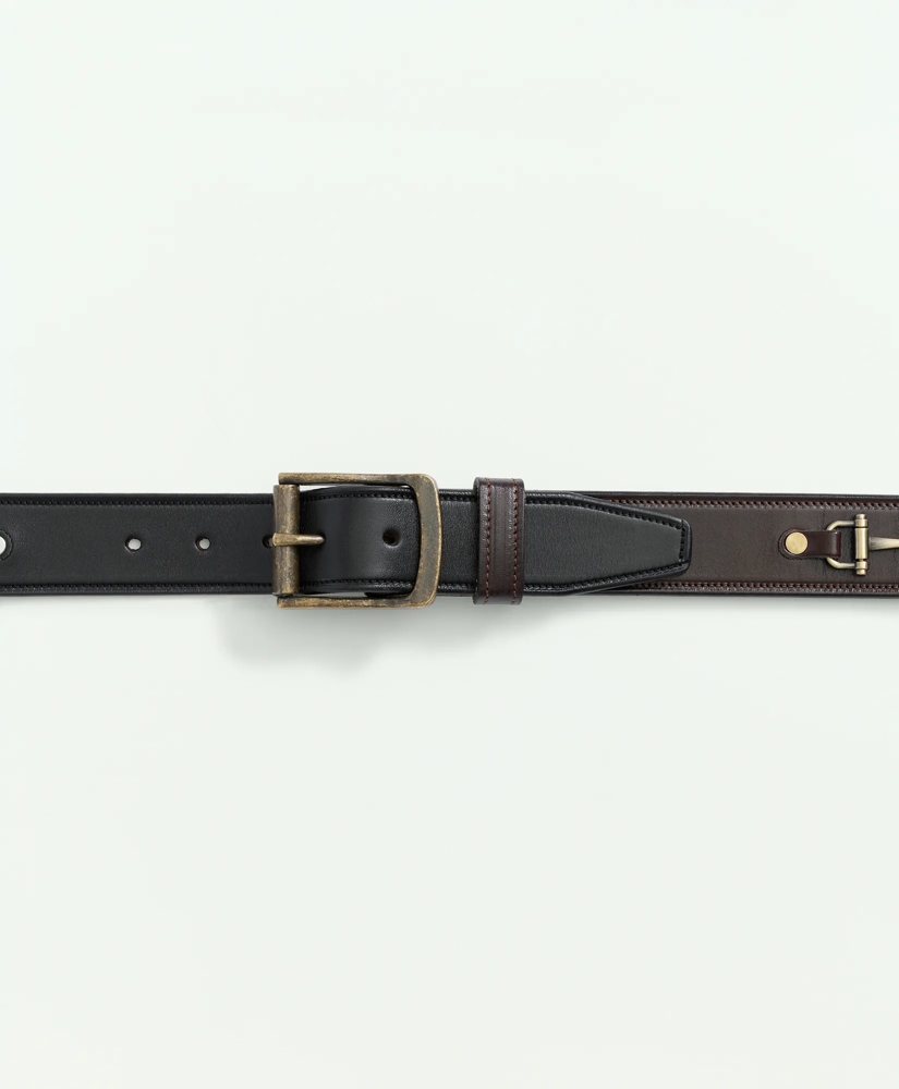 Leather Belt with Brass Buckle, image 3