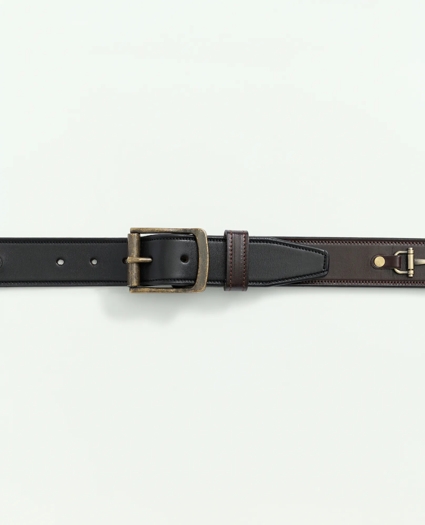 Leather Belt with Brass Buckle, image 3