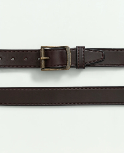 Leather Belt with Brass Buckle, image 4