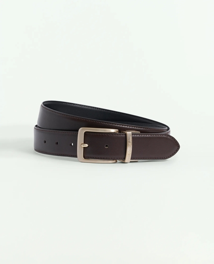 Cuttable Reversible Leather Belt With Changeable Gold-Tone & Silver-Tone Buckles, image 1