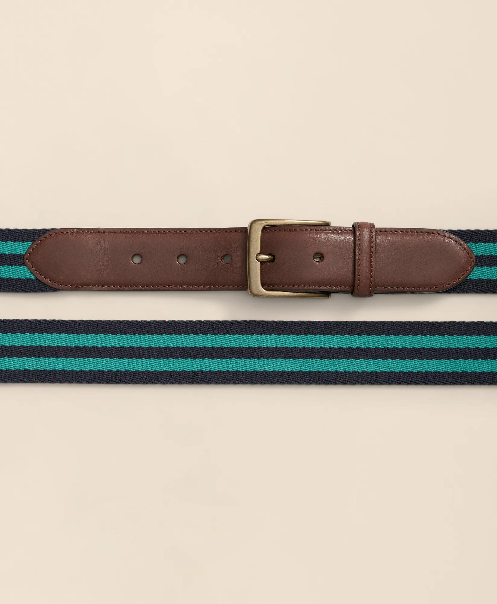 Webbed Cotton Belt With Brass-Tone Buckle, image 2