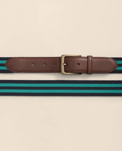 Webbed Cotton Belt With Brass-Tone Buckle, image 2