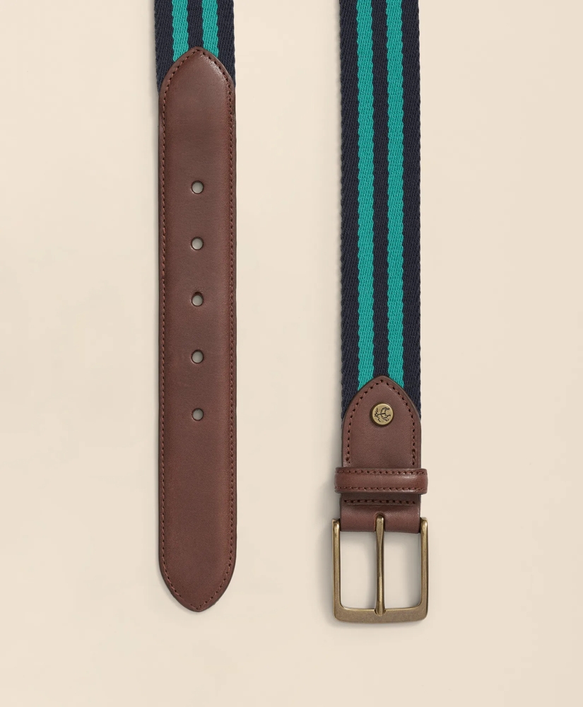 Webbed Cotton Belt With Brass-Tone Buckle, image 3