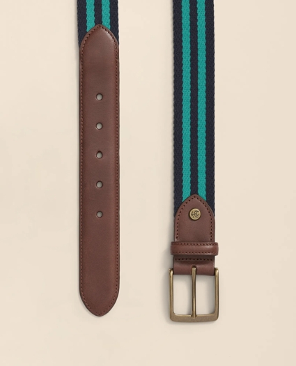 Webbed Cotton Belt With Brass-Tone Buckle, image 3