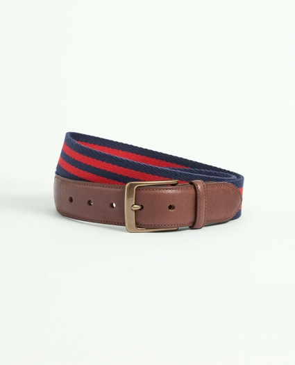Webbed Cotton Belt With Brass-Tone Buckle, image 1