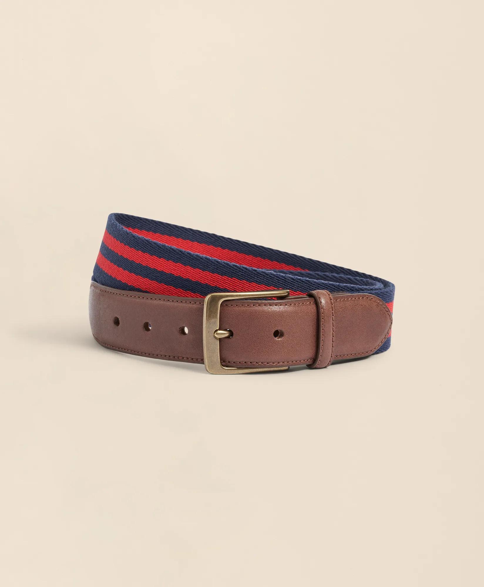 Webbed Cotton Belt With Brass-Tone Buckle, image 1