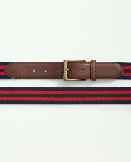 Webbed Cotton Belt With Brass-Tone Buckle, image 2