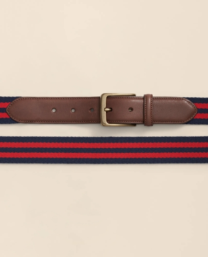 Webbed Cotton Belt With Brass-Tone Buckle, image 2