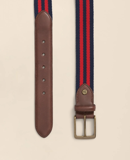 Webbed Cotton Belt With Brass-Tone Buckle, image 3