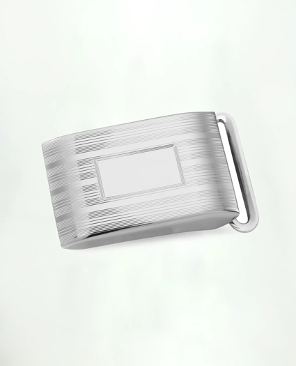 Engravable Sterling Silver Rhodium Plated Buckle, image 1