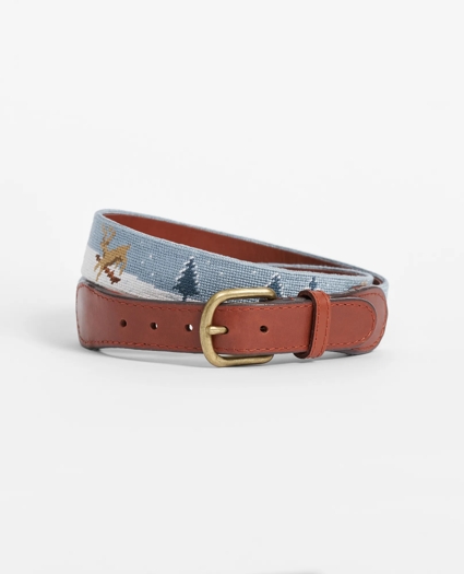 Smathers & Branson Needlepoint Reindeer Belt, image 1