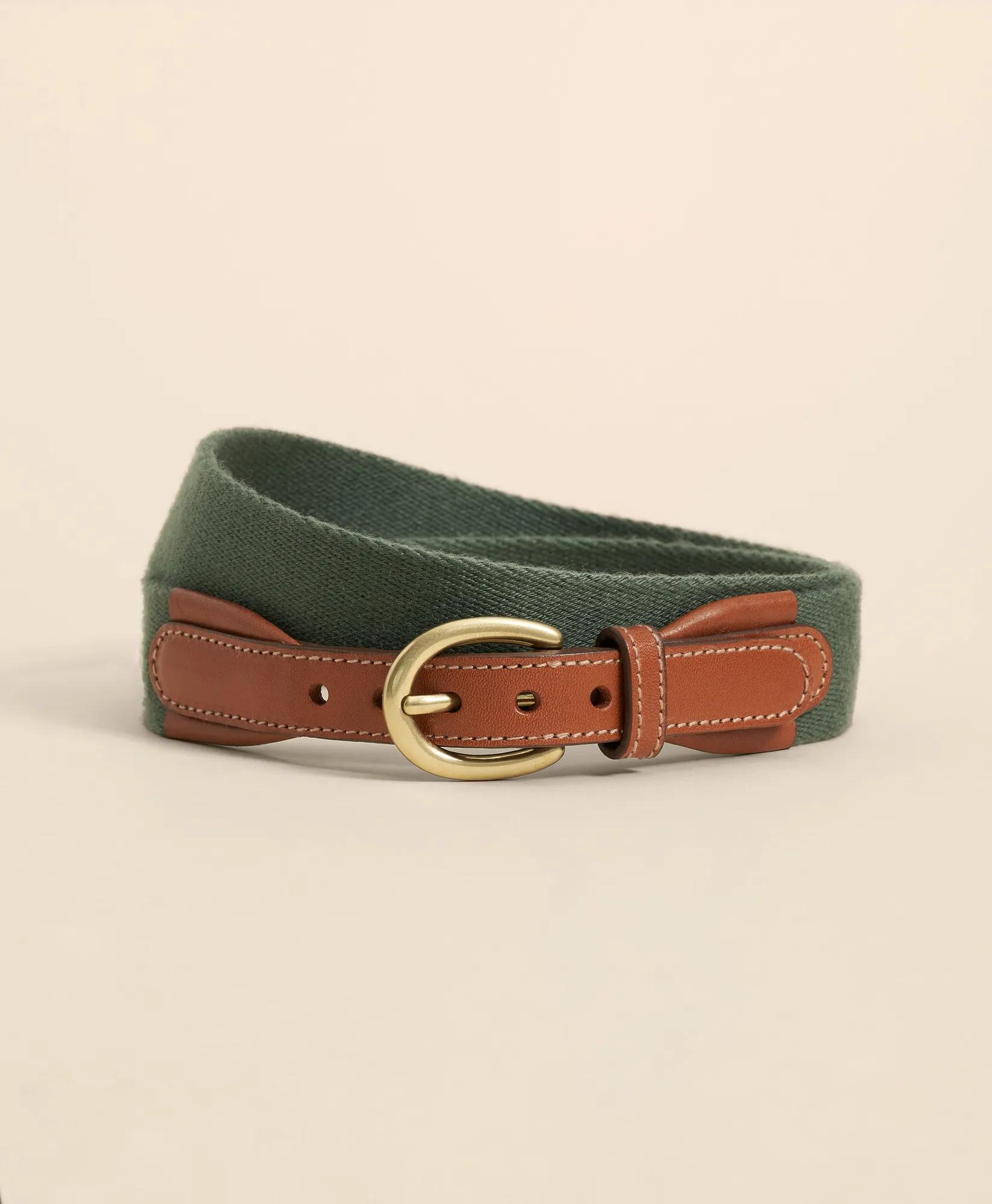 Webbed Leather-Accent Belt, image 1