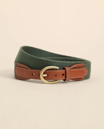 Webbed Leather-Accent Belt, image 1