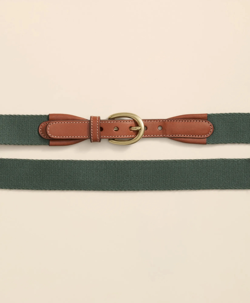 Webbed Leather-Accent Belt