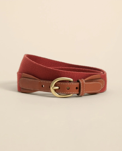 Webbed Leather-Accent Belt, image 1