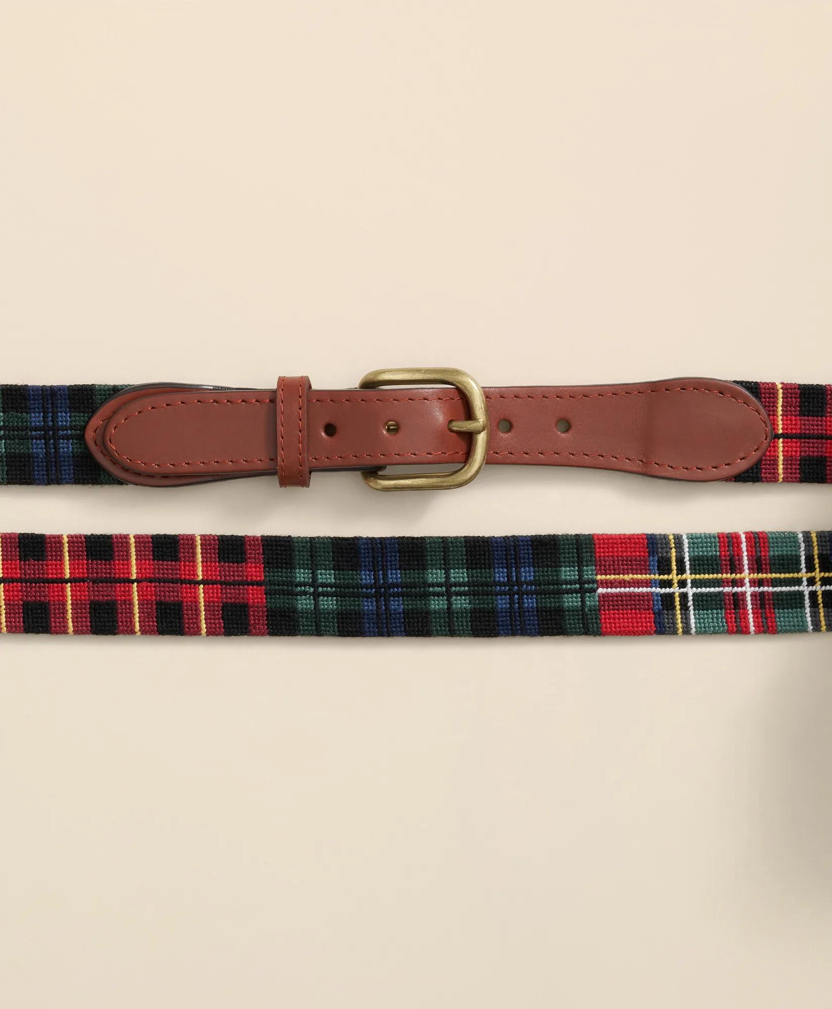 Smathers & Branson Needlepoint Plaid Belt, image 2