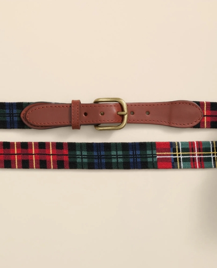 Smathers & Branson Needlepoint Plaid Belt, image 2