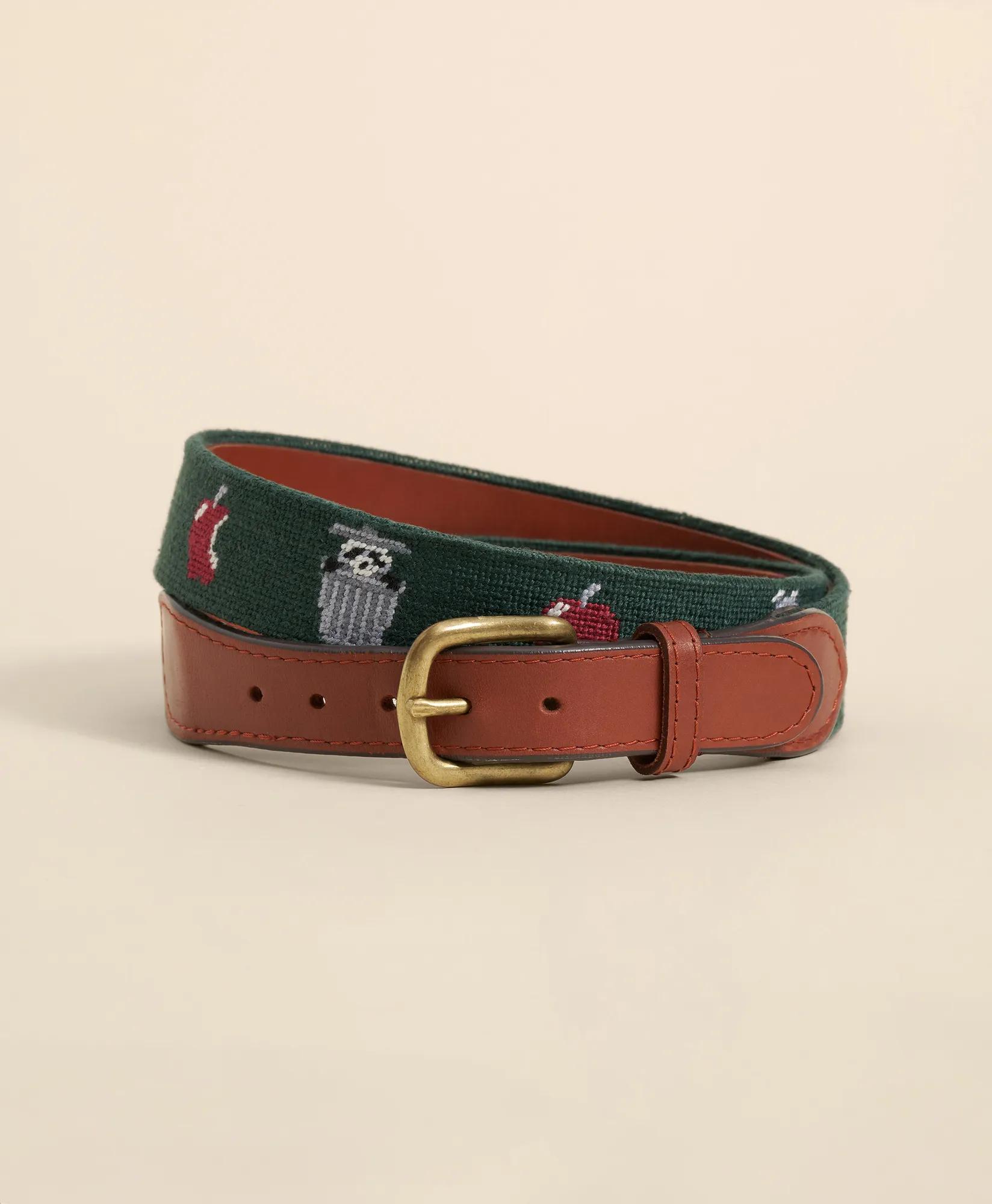 Smathers & Branson Needlepoint Racoon Belt, image 1