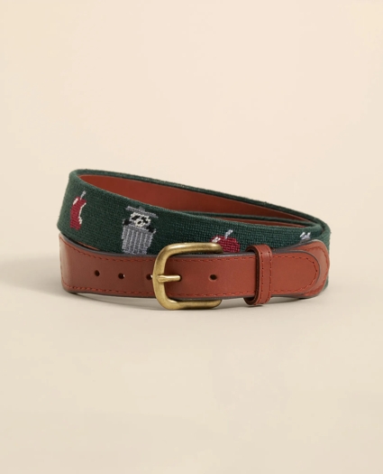 Smathers & Branson Needlepoint Racoon Belt, image 1