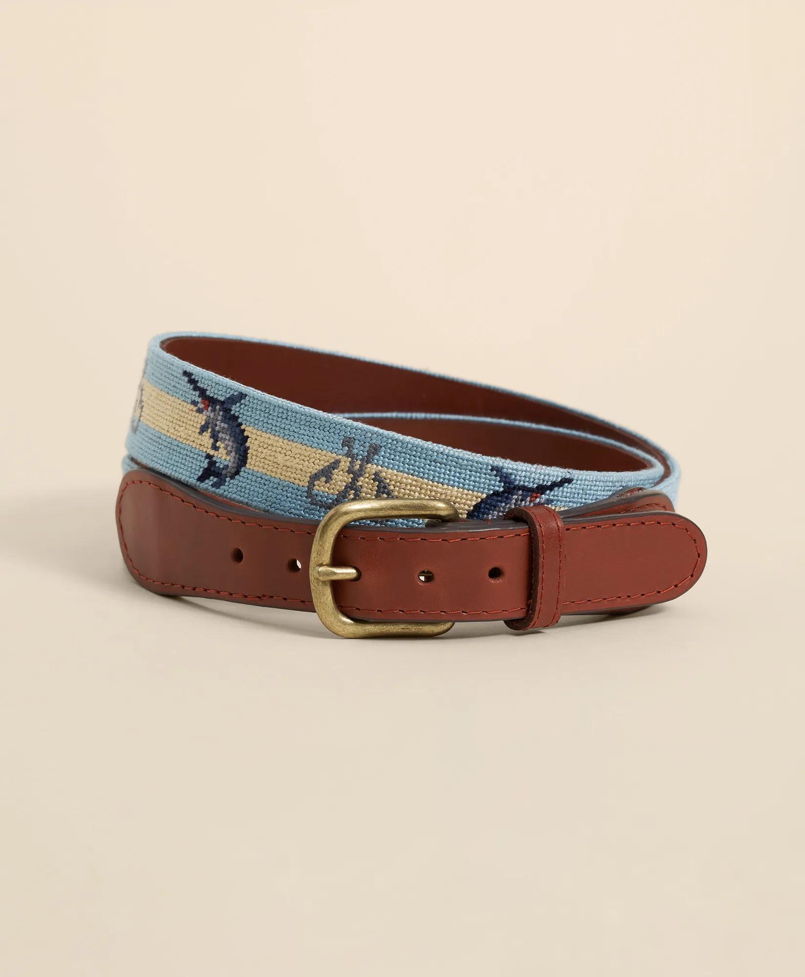 Smathers & Branson Needlepoint Marlin Belt, image 1