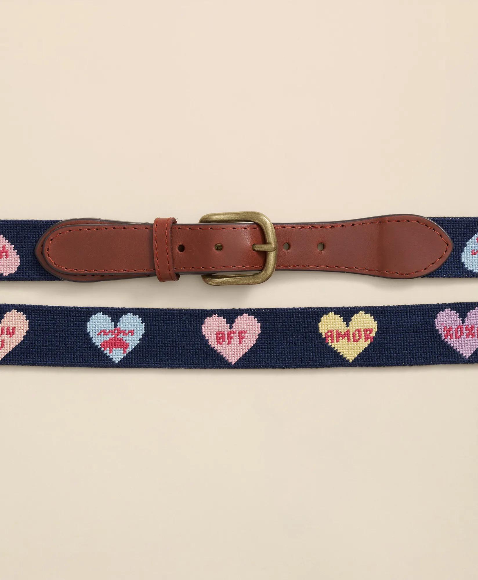 Smathers & Branson Needlepoint Candy Heart Belt, image 2