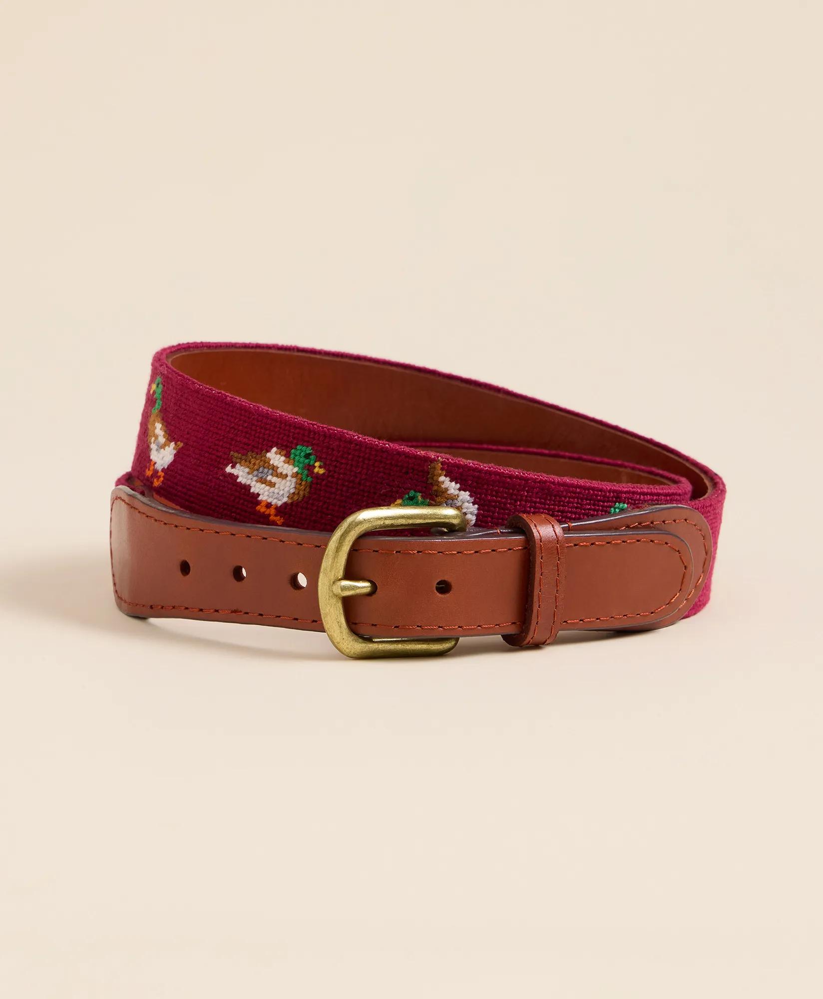 Smathers & Branson Needlepoint Mallard-Chicks Belt, image 1