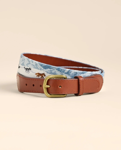 Smathers & Branson Needlepoint Dogsledding Belt