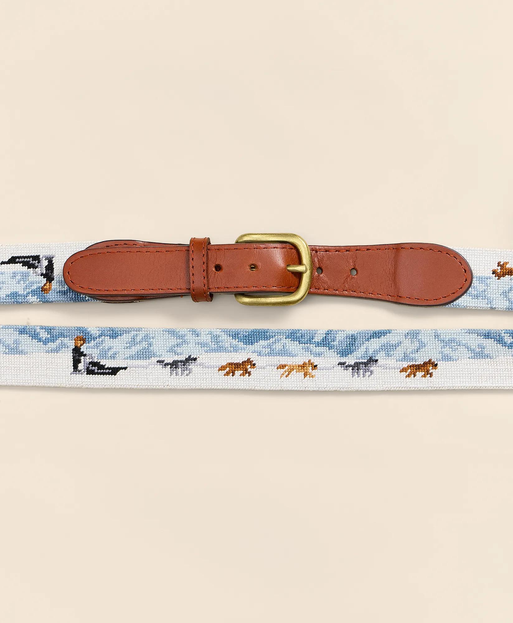 Smathers & Branson Needlepoint Dogsledding Belt, image 2