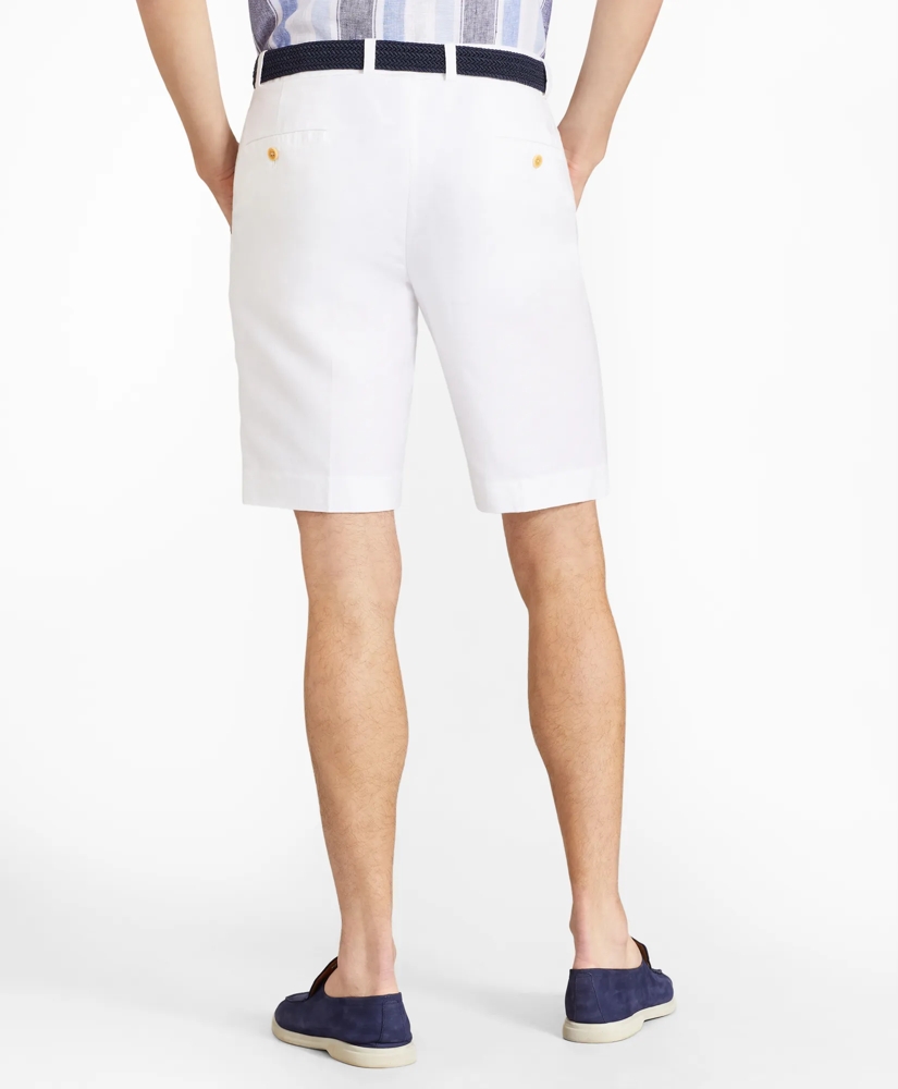 Houndstooth Cotton and Linen Bermuda Shorts, image 3