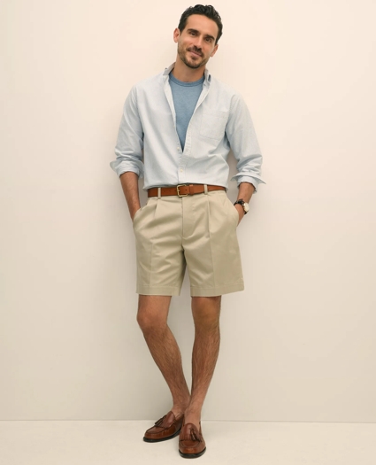 8" Pleat Front Stretch Advantage Chino® Shorts, image 1