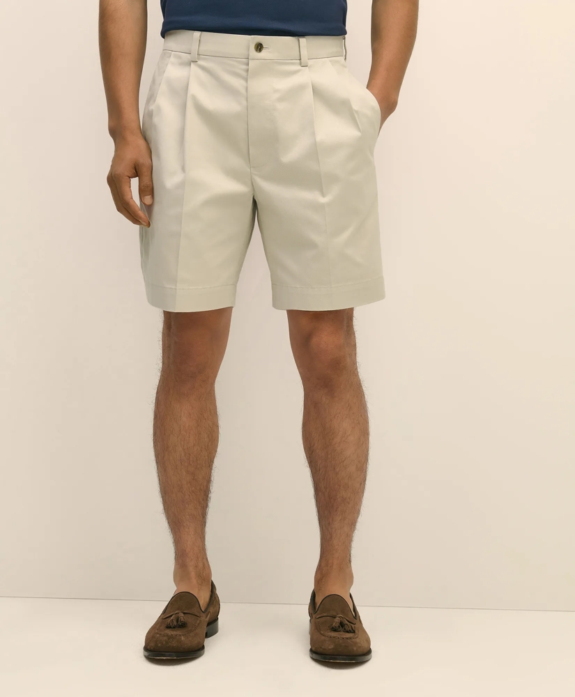 8" Pleat Front Stretch Advantage Chino® Shorts, image 2