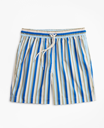 Montauk 6" Stripe Print Swim Trunks, image 3