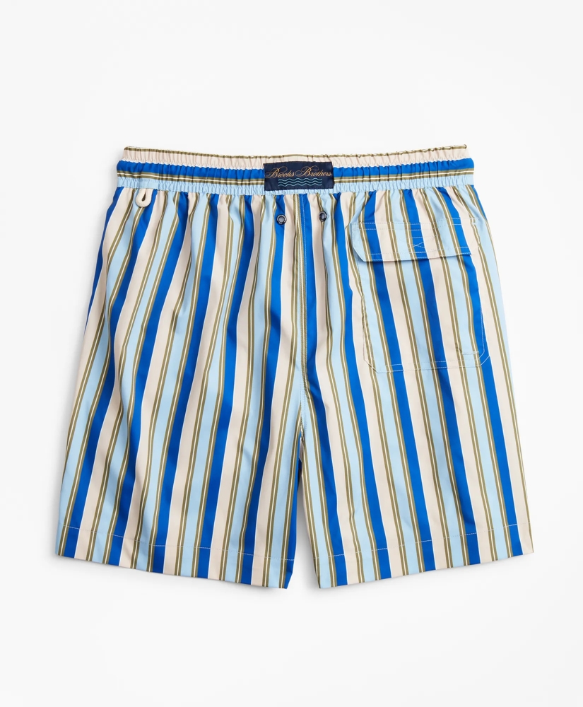 Montauk 6" Stripe Print Swim Trunks, image 4