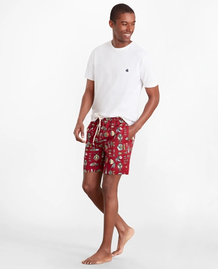 Montauk 6" Fish Print Swim Trunks, image 2